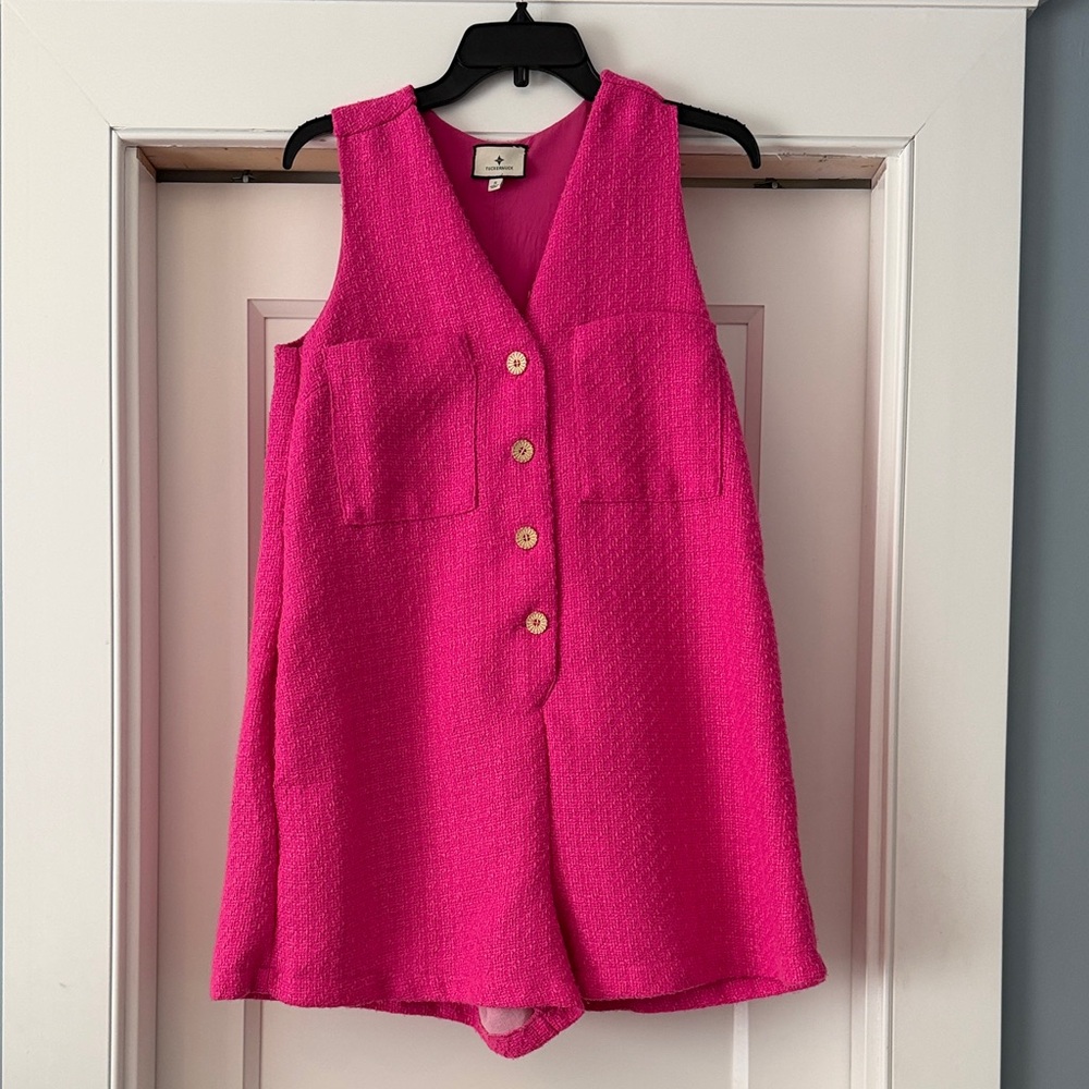 Tuckernuck Hot Pink Sleeveless Romper